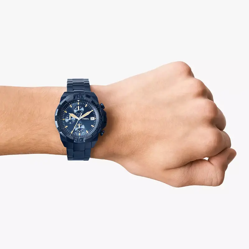 Fossil Fs5916 Blue Chronograph Stainless Steel Men Watch 2