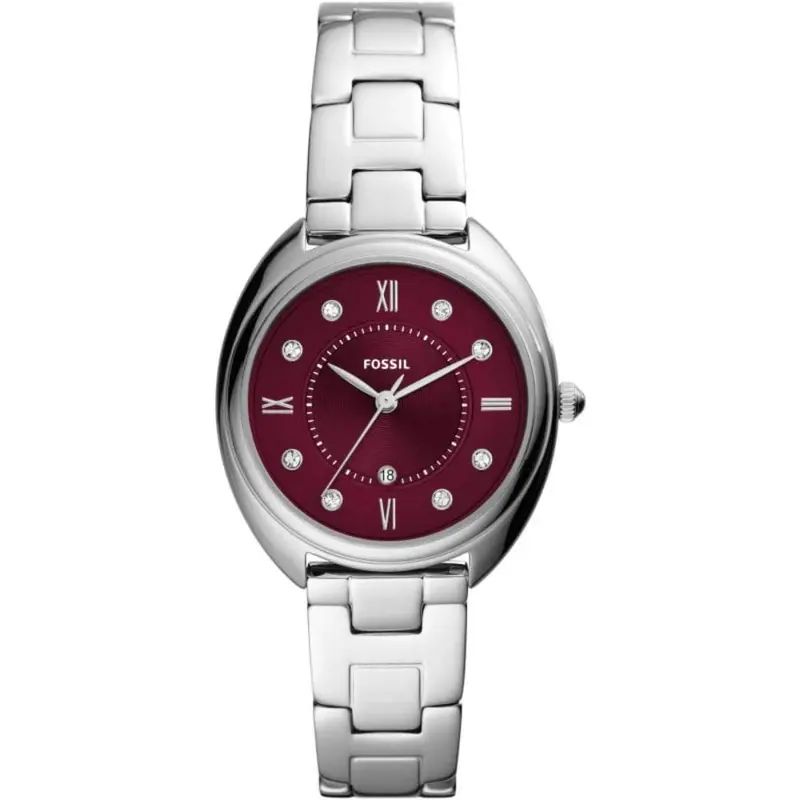 Fossil Gabby Es5126 Red Dial Stainless Steel Women's Watch 1