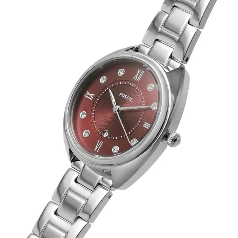 Fossil Gabby Es5126 Red Dial Stainless Steel Women's Watch 2