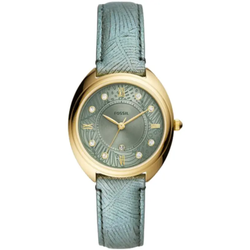 Fossil Gabby Es5163 Green Leather Women Watch 1
