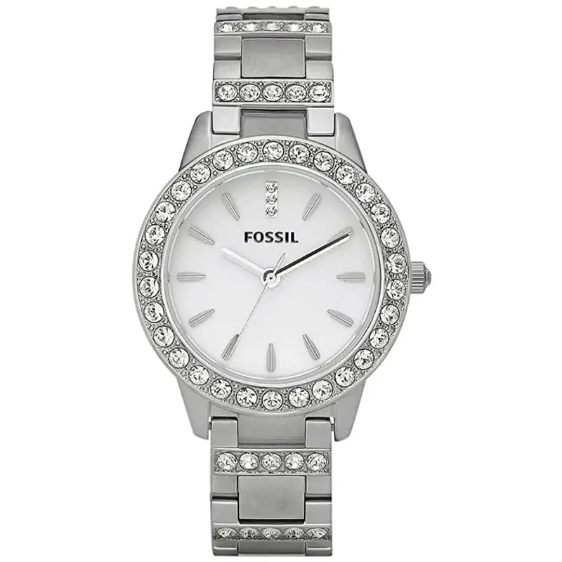 Fossil Glitz Es2362 White Dial Stainless Steel Women's Watch 1
