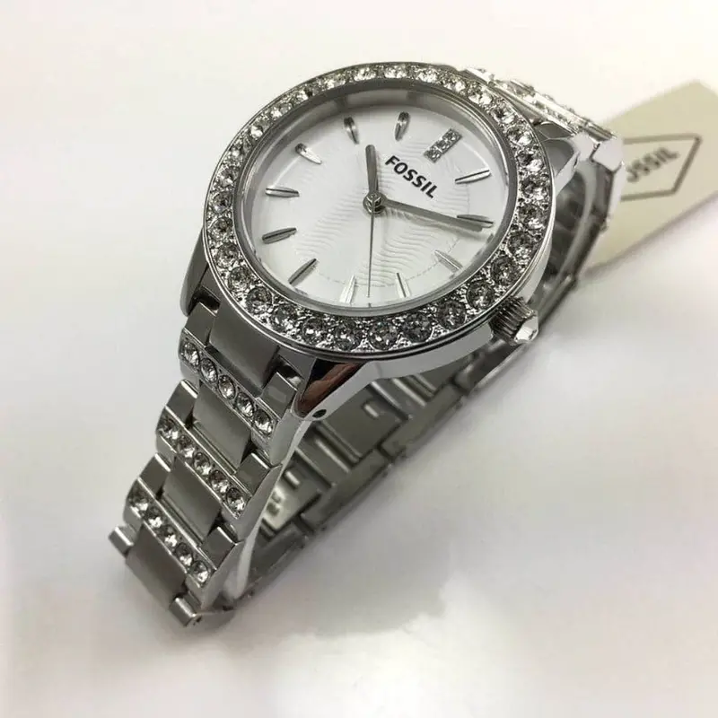 Fossil Glitz Es2362 White Dial Stainless Steel Women's Watch 2