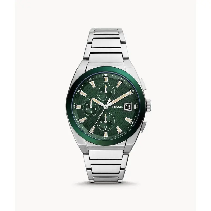 Fossil Green Dial And Silver Stainless Steel Men Watch Fs5964 1