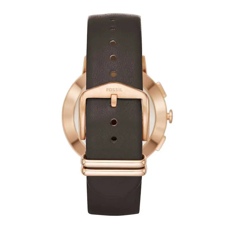 Fossil Hybrid Smartwatch Q Gazer Digital Rose Gold Stainless Steel Ftw1116 Brown Leather Women's Watch 2