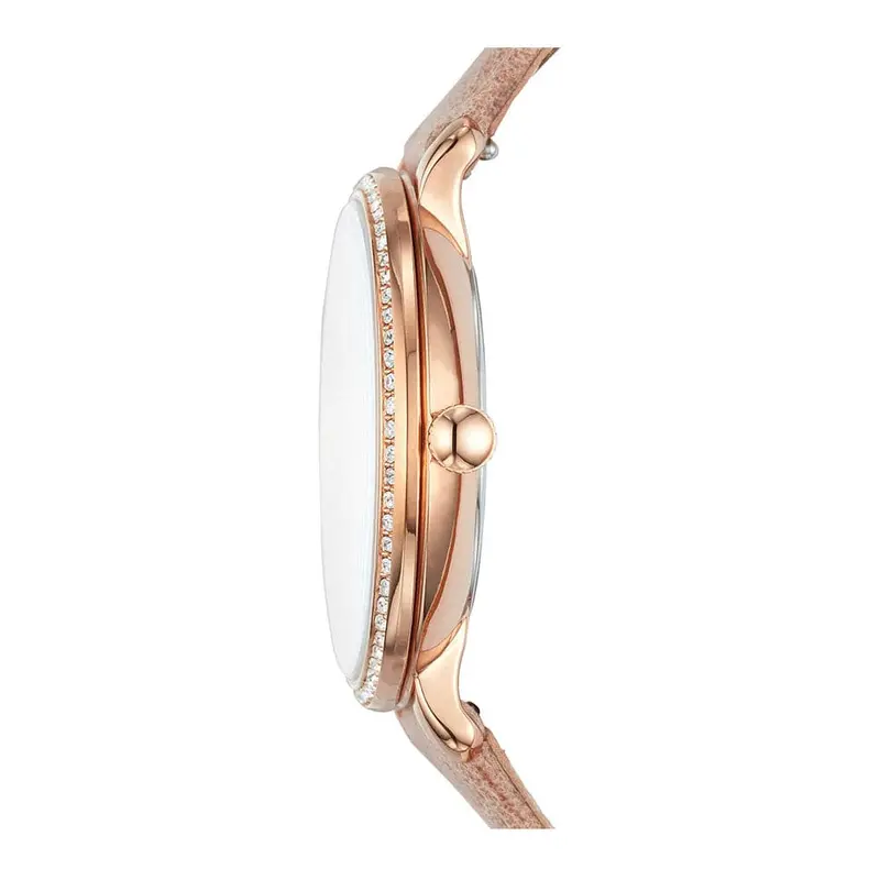 Fossil Jacqueline Analog Quartz Rose Gold Stainless Steel Es4292 Sand Leather Strap Women's Watch 2