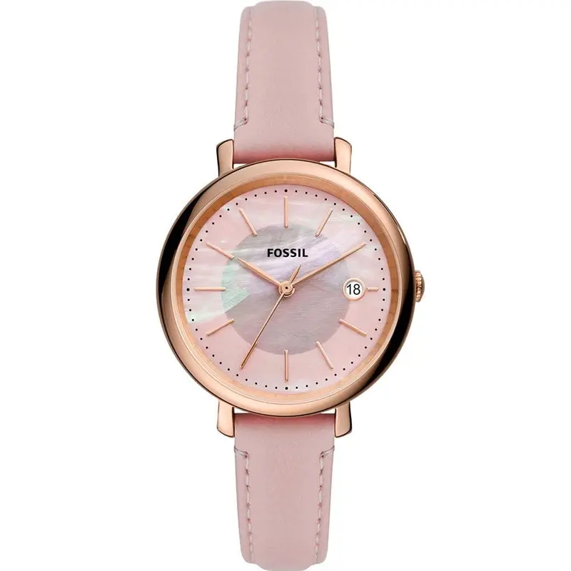 Fossil Jacqueline Es5092 Solar Pink Leather Women's Watch 1