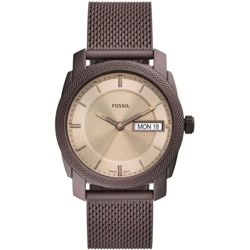 Fossil Machine Brown Milanese Strap Men Watch Fs5936p 1