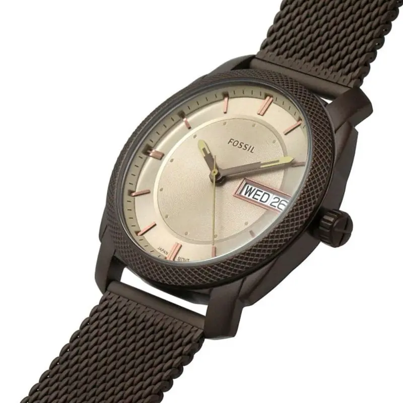 Fossil Machine Brown Milanese Strap Men Watch Fs5936p 2