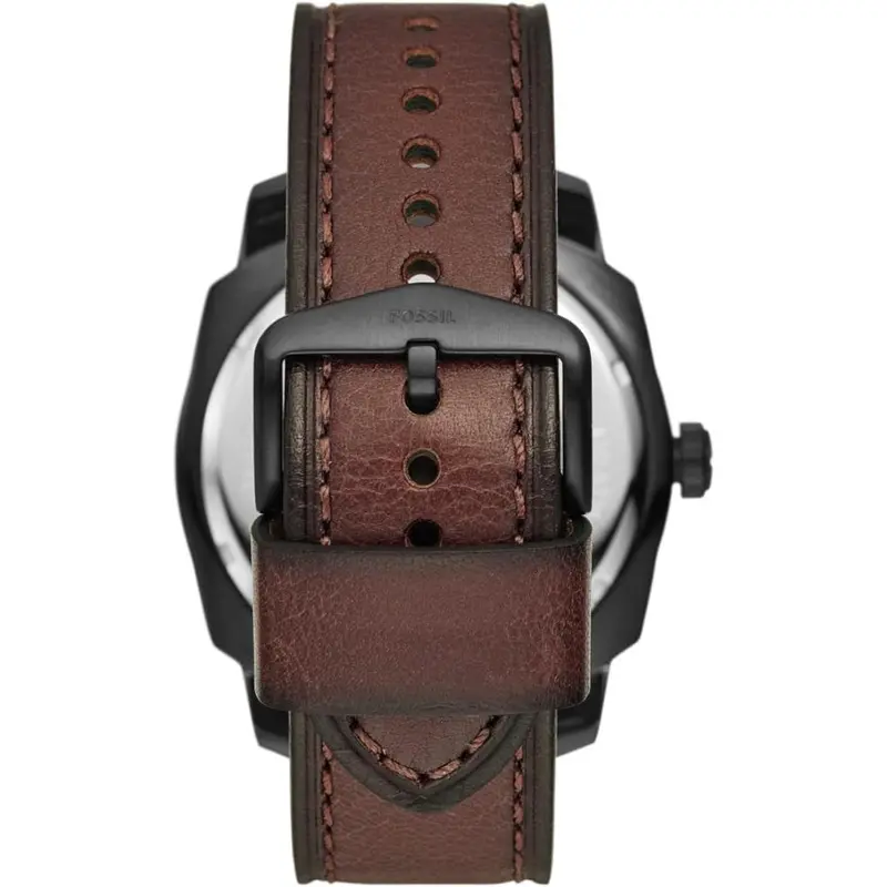 Fossil Machine Dark Brown Tan Litehide Leather Strap Men's Watch Fs5972p 2