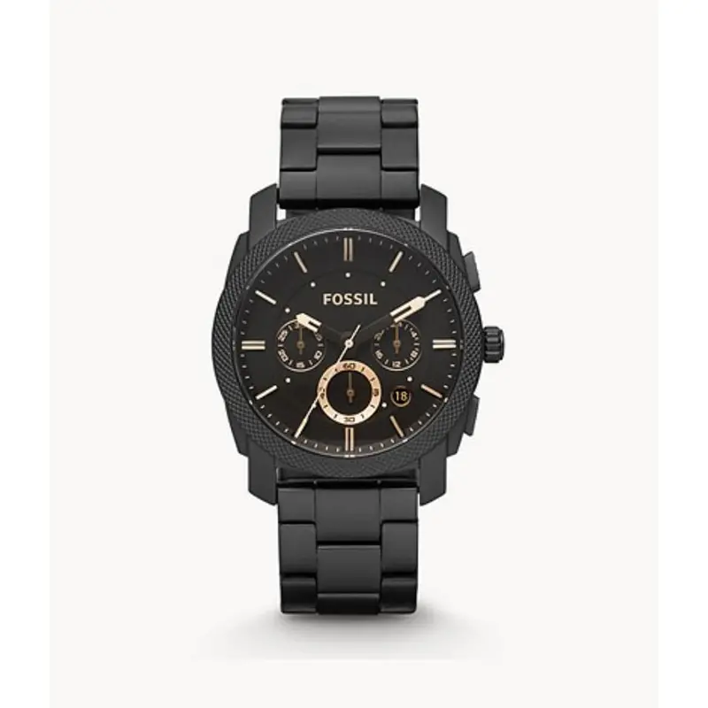 Fossil Machine Mid-Size Chronograph Black Stainless Steel Fs4682ie Men's Watch 1