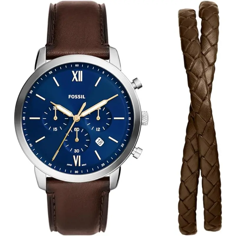 Fossil Neutra Chronograph Brown Leather Strap & Bracelet  Men's Watch Fs6018setp 1