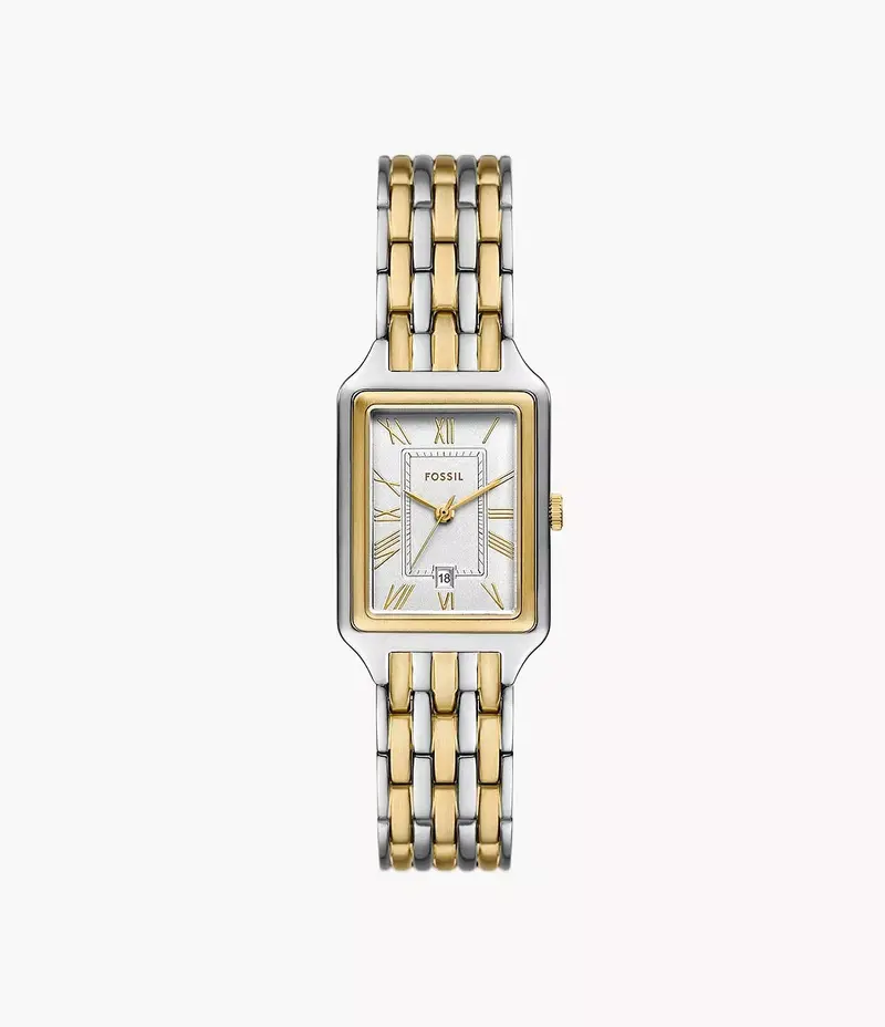 Fossil Raquel Three-Hand Date Two-Tone Stainless Steel Watch Es5368 1
