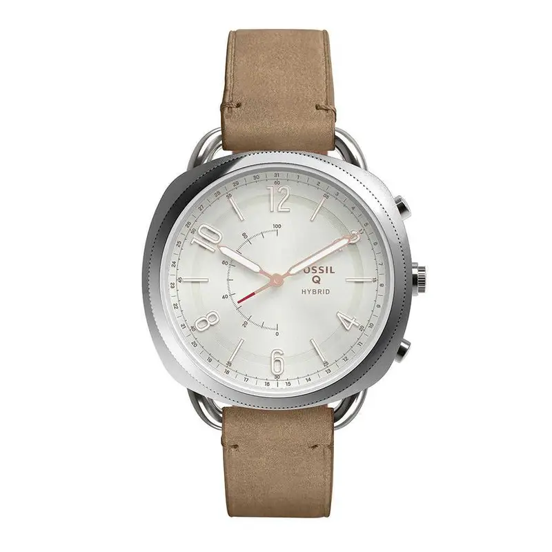 Fossil Refurbished Q Accomplice Digital Silver Stainless Steel Ftw1200 Brown Leather Strap Hybrid Smartwatch 1