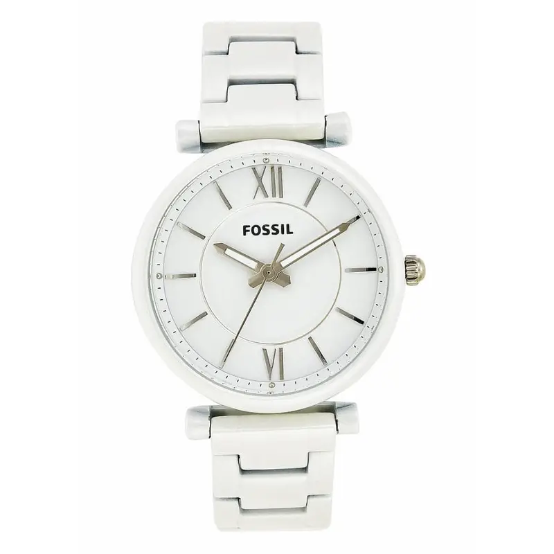Fossil Round Analog White Dial Women's Watch Es4401 1