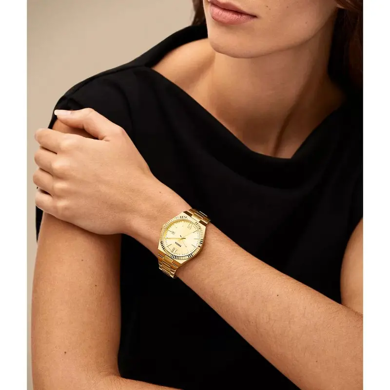 Fossil Scarlette Date Display Gold Tone Stainless Steel Women's Watch Es5299p 2