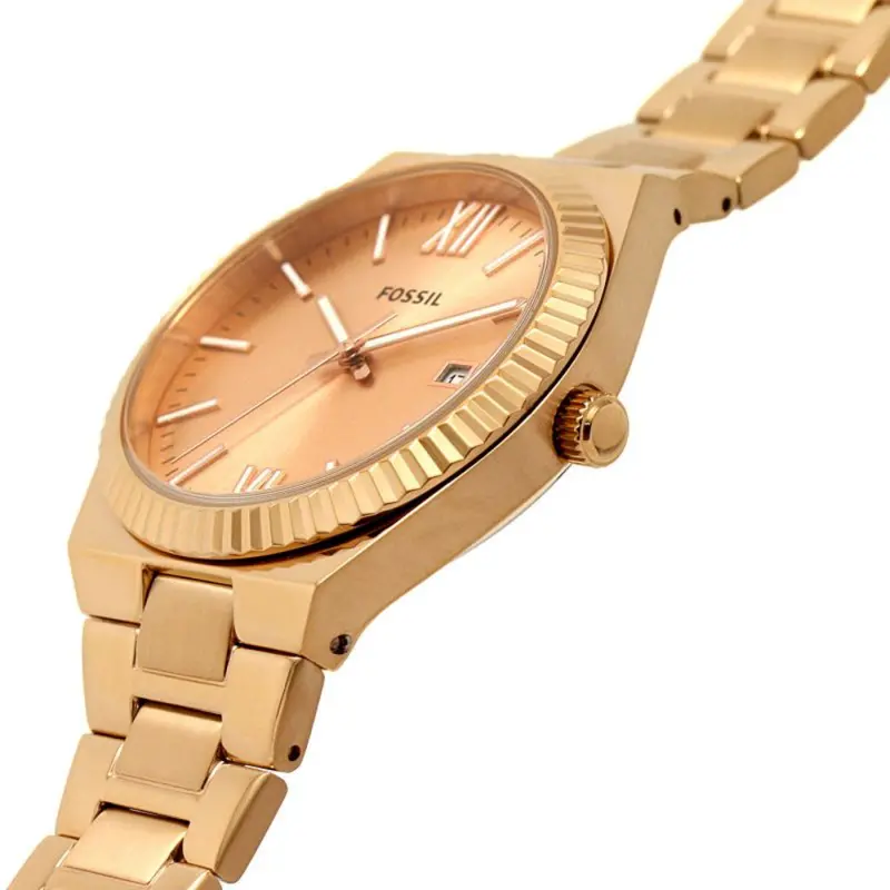 Fossil Scarlette Rose Gold Stainless Steel Strap Women Watch Es5258 2