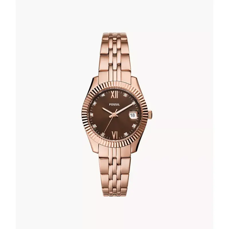 Fossil Scarlette Rose Gold Tone Stainless Steel Women's Watch Es5324p 1