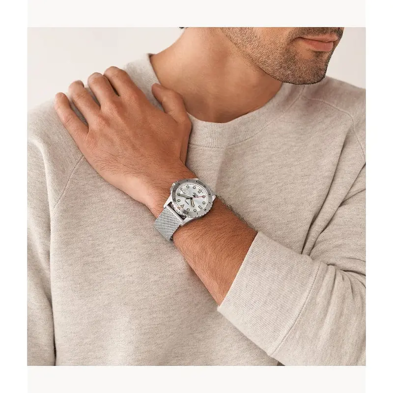 Fossil Silver Dial And Milanes Stainless Steel Men Watch Fs5948 2