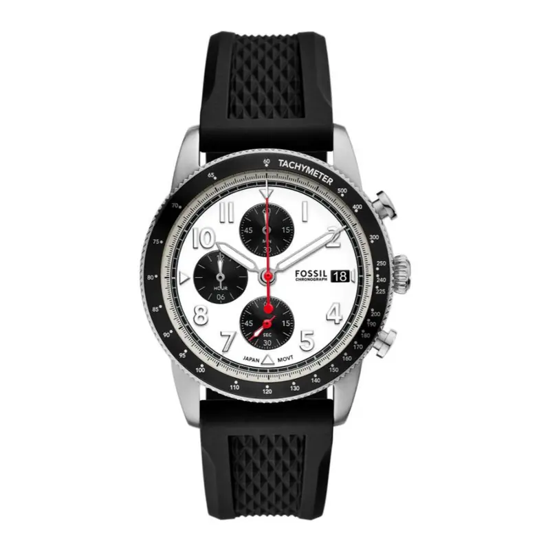 Fossil Sport Black Fs608 Series Leather Strap Men Watch 2