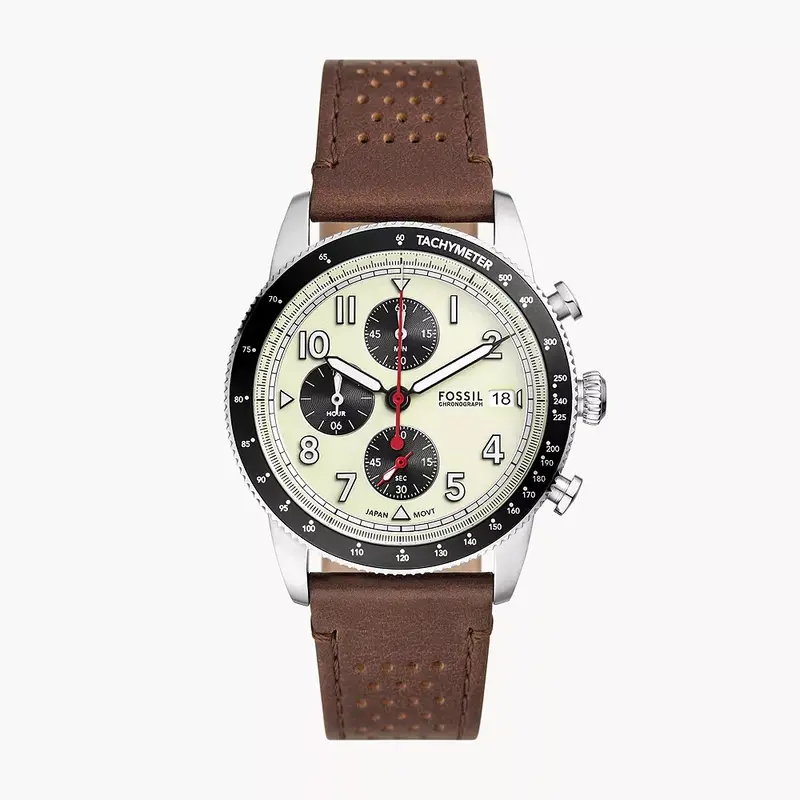 Fossil Sport Tourer Chronograph Brown Leather Watch Fs6042 1