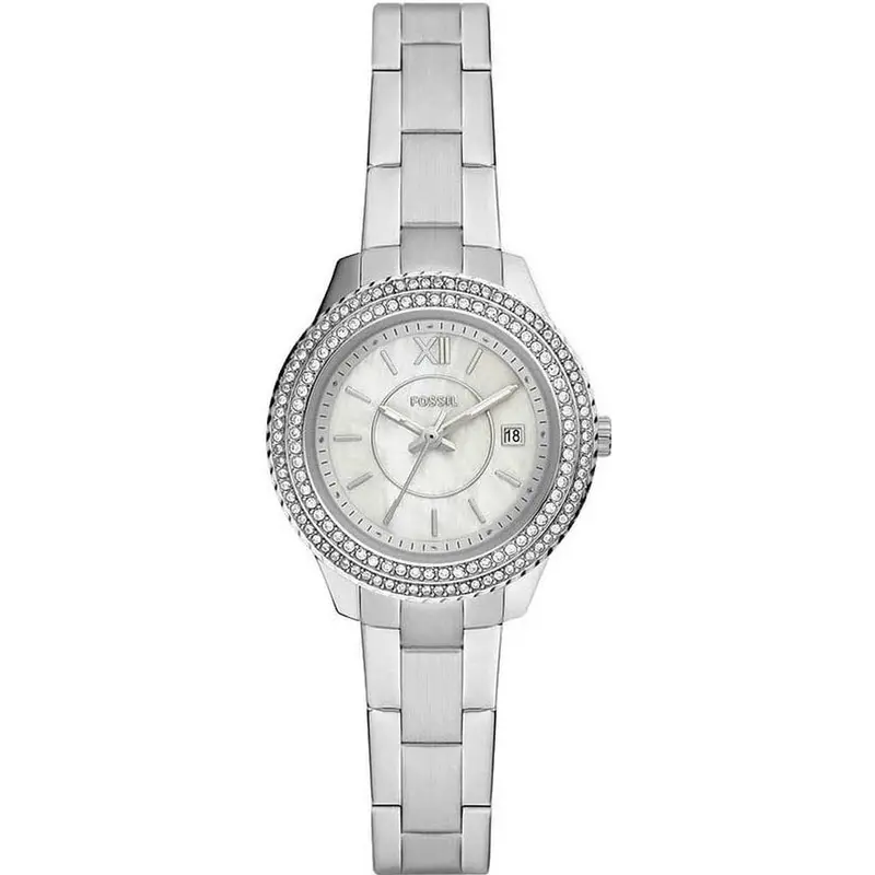 Fossil Stella Three-Hand Date Stainless Steel Women's Watch Es5137 1