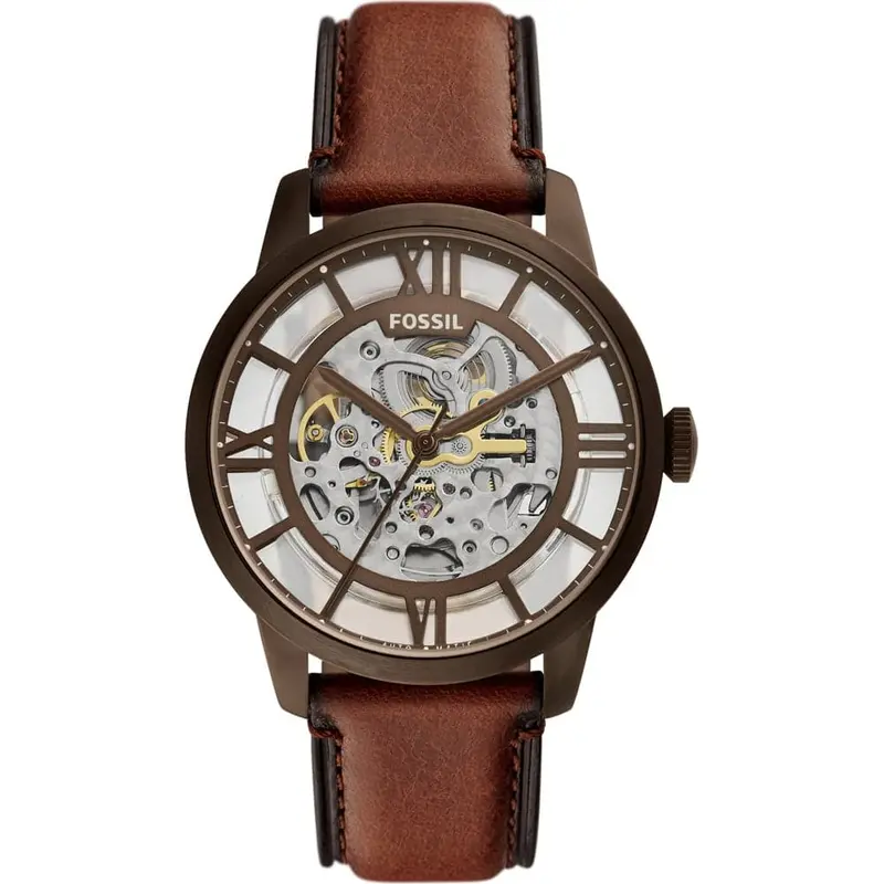 Fossil Townsman Automatic Brown Eco Leather Men Watch Me3225 1