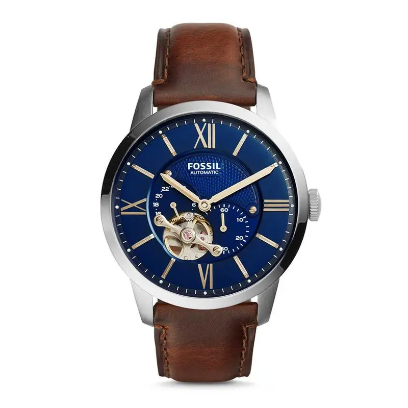 Fossil Townsman Automatic Brown Leather Strap Men Watch Me3110 1