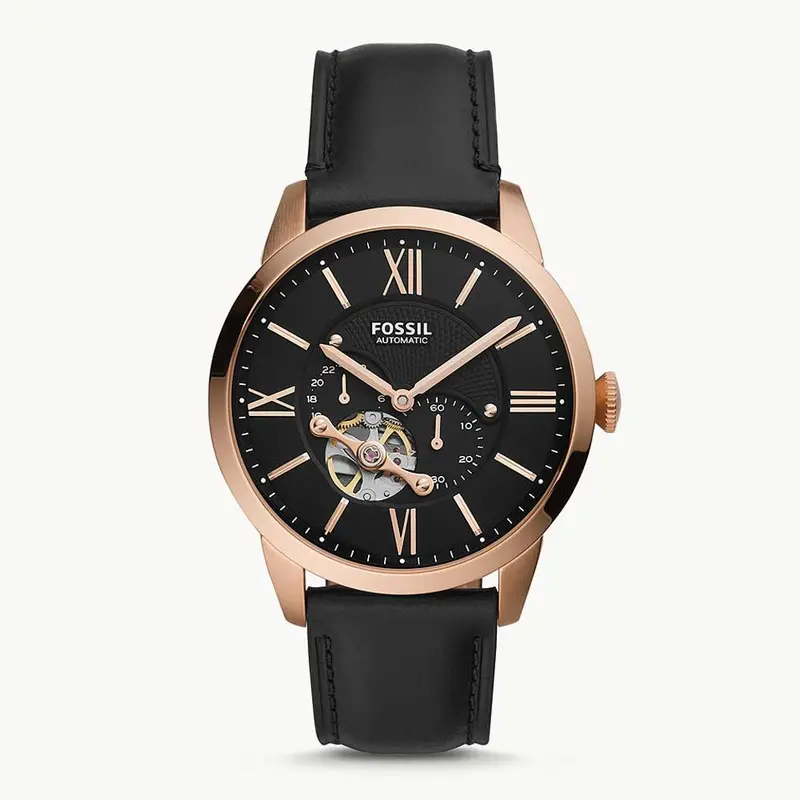 Fossil Townsman Black Leather Strap Men's Watch Me3170 1