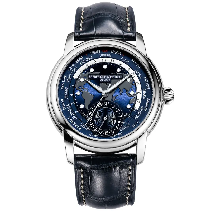 Frederique Constant Blue Leather Strap Men Watch Fc-718Nwm4h6 1