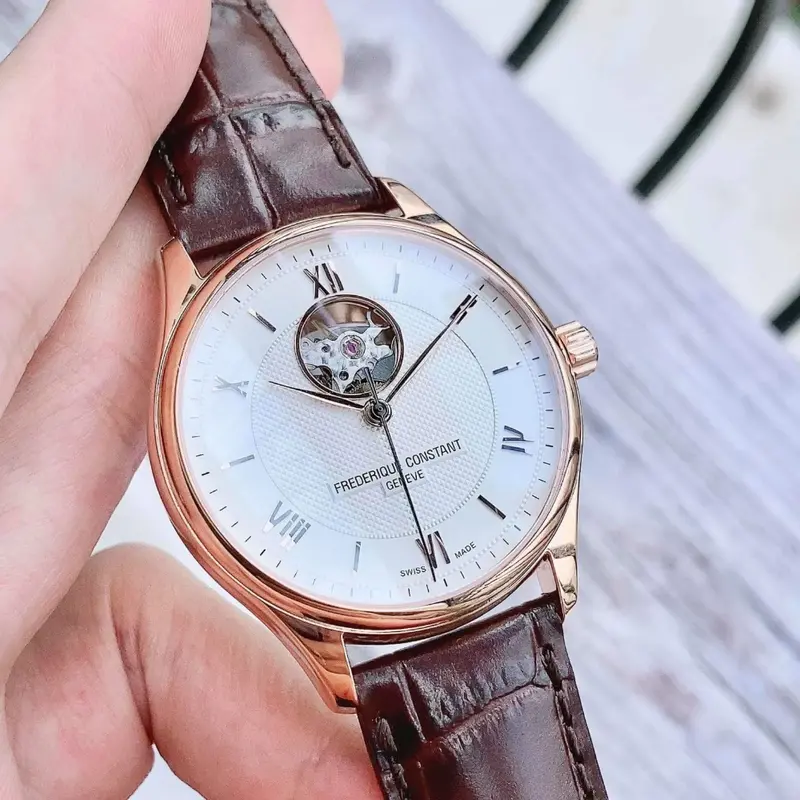 Frederique Constant Brown Leather Strap Unisex Watch Fc-310Mv5b4 1