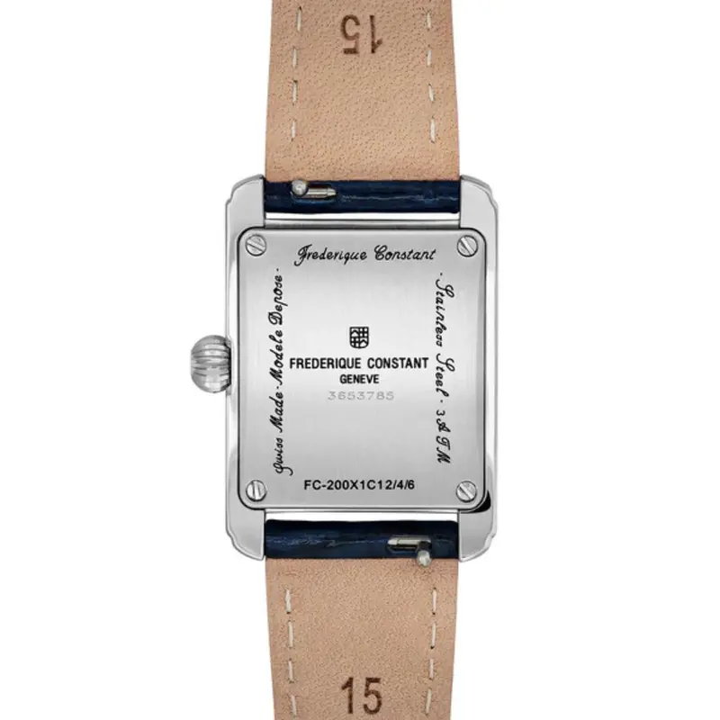 Frederique Constant Carrée Blue Leather Strap Women's Watch Fc-200Mc16 2