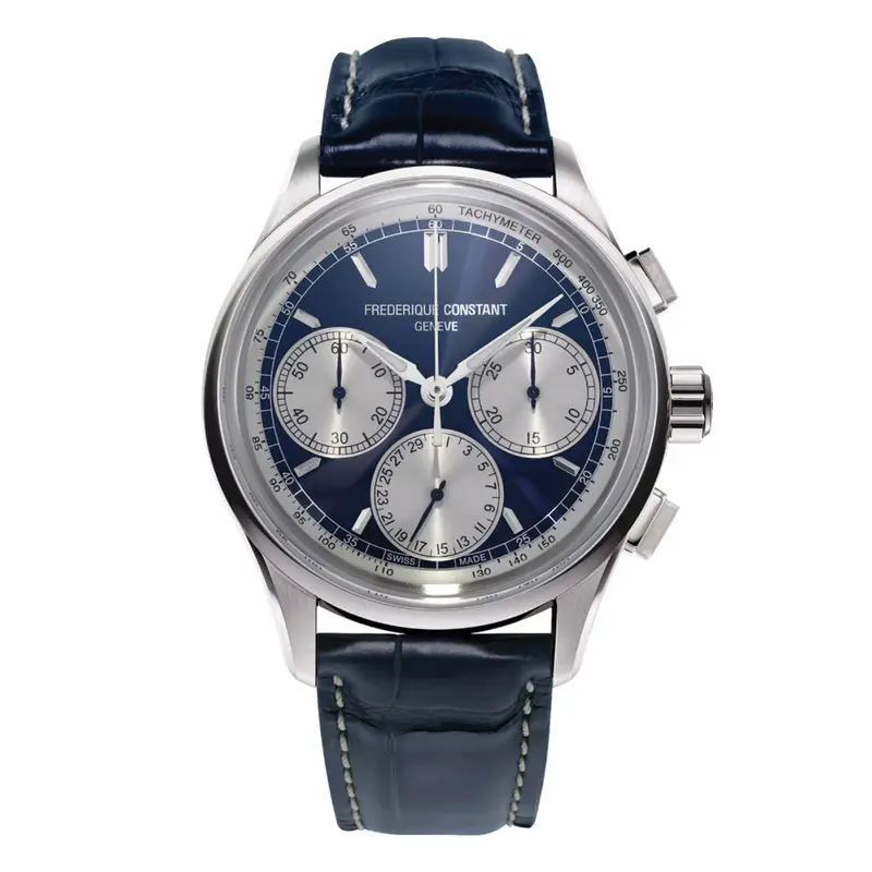 Frederique Constant Chronograph Blue Leather Strap Men Watch Fc-760Ns4h6 1