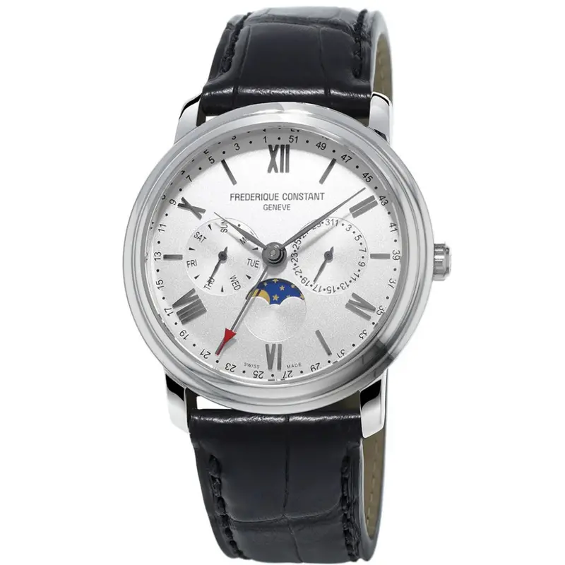 Frederique Constant Classic Black Leather Strap Men Watch Fc-270Sw4p6 1