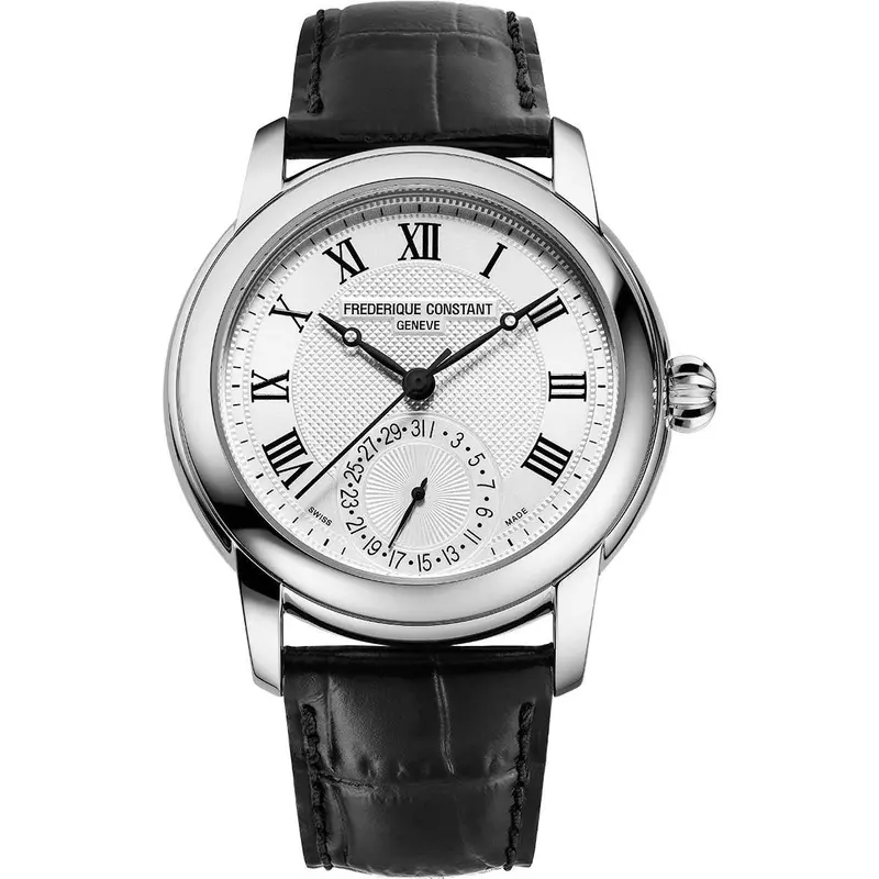 Frederique Constant Classic White Dial Black Leather Watch Fc-710Mc4h6 1