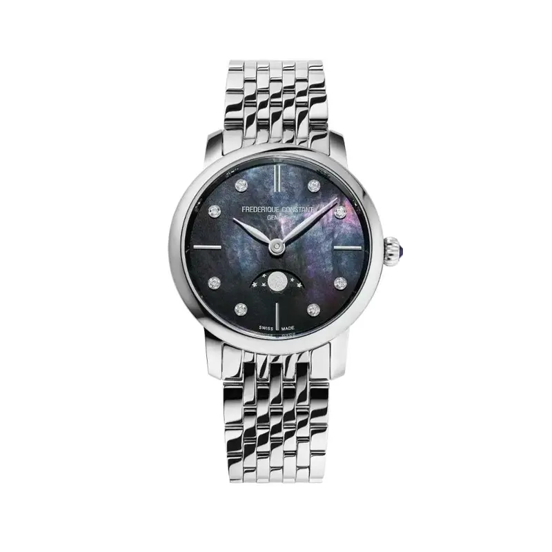 Frederique Constant Classics Slimline Ladies Moonphase Women's Watch Fc-206Mpbd1s6b 1