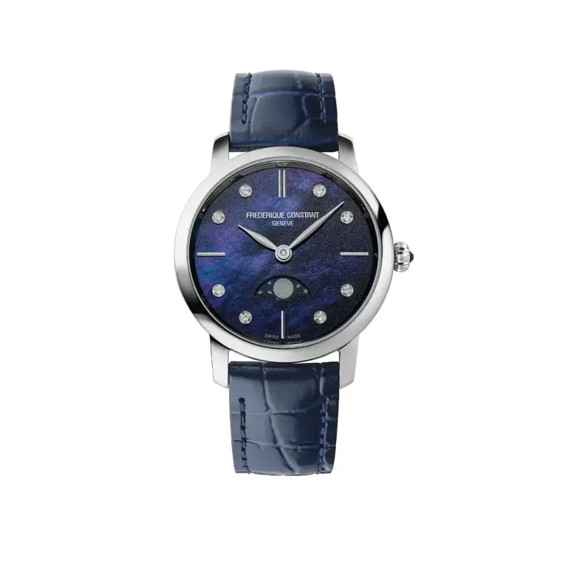 Frederique Constant Classics Slimline Ladies Moonphase Women's Watch Fc-206Mpnd1s6 1