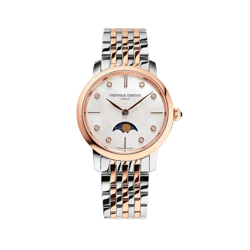 Frederique Constant Classics Slimline Ladies Moonphase Women's Watch Fc-206Mpwd1s2b 1