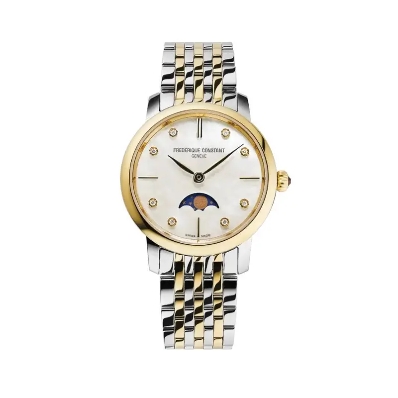 Frederique Constant Classics Slimline Ladies Moonphase Women's Watch Fc-206Mpwd1s3b 1