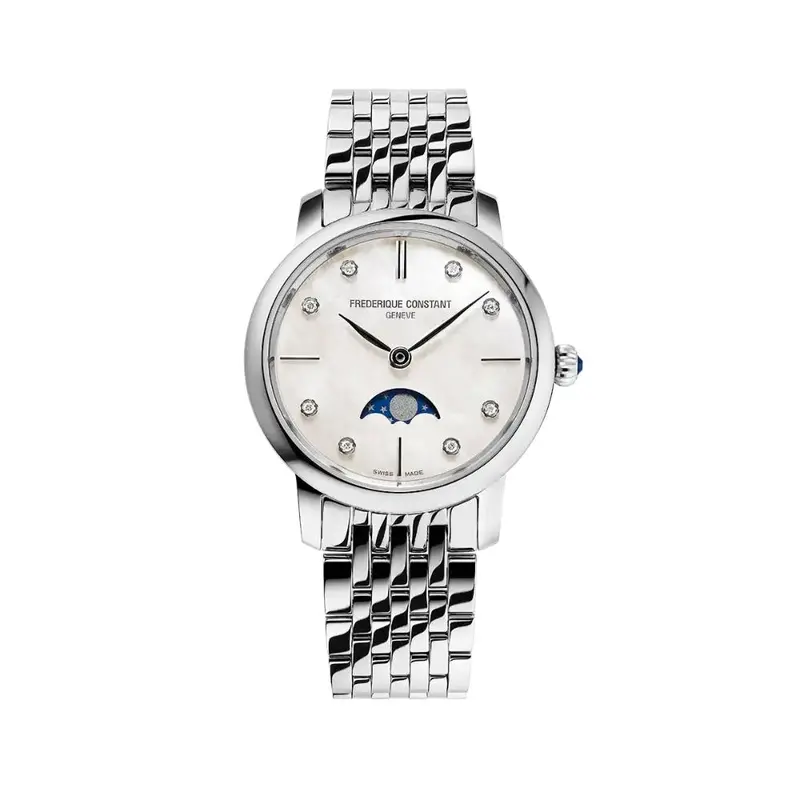 Frederique Constant Classics Slimline Ladies Moonphase Women's Watch Fc-206Mpwd1s6b 1