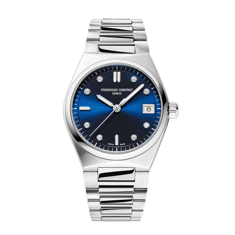 Frederique Constant Fc-240Nd2nh26b Highlife Ladies Quartz Blue Dial Silver Steel Watch 1