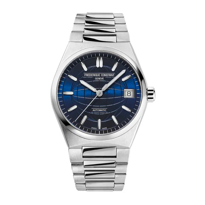 Frederique Constant Fc-303N2nh6b Highlife Ladies Automatic Blue Dial Silver Steel Watch With Extra Strap 1