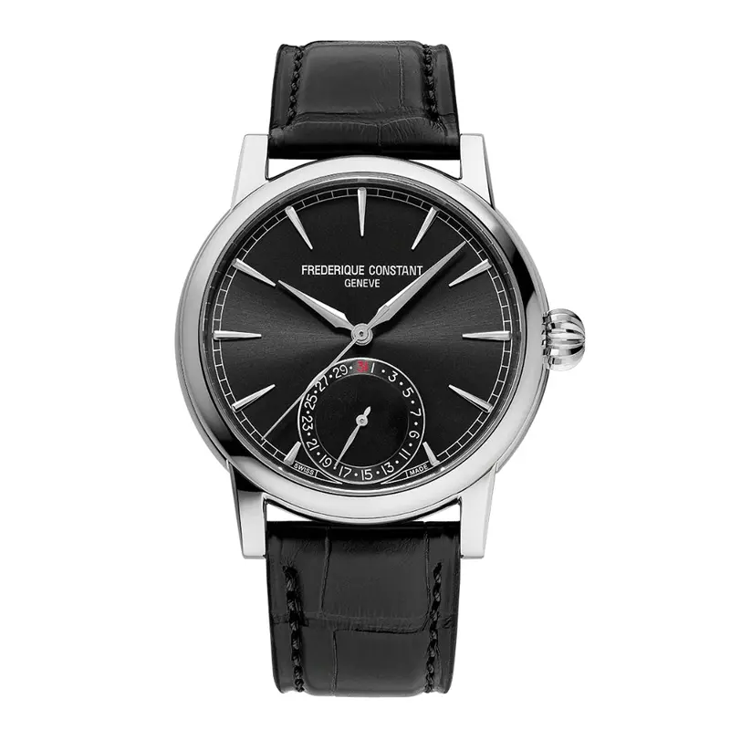 Frederique Constant Fc-706B3h6 Manufacture Classic Date Black Dial Black Leather Watch 1
