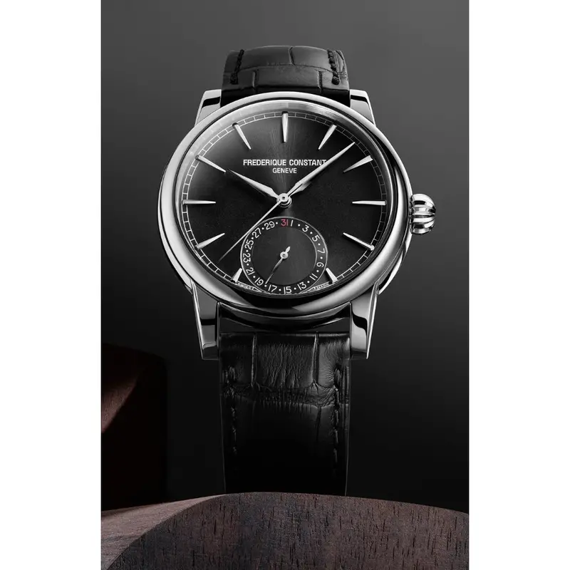Frederique Constant Fc-706B3h6 Manufacture Classic Date Black Dial Black Leather Watch 2