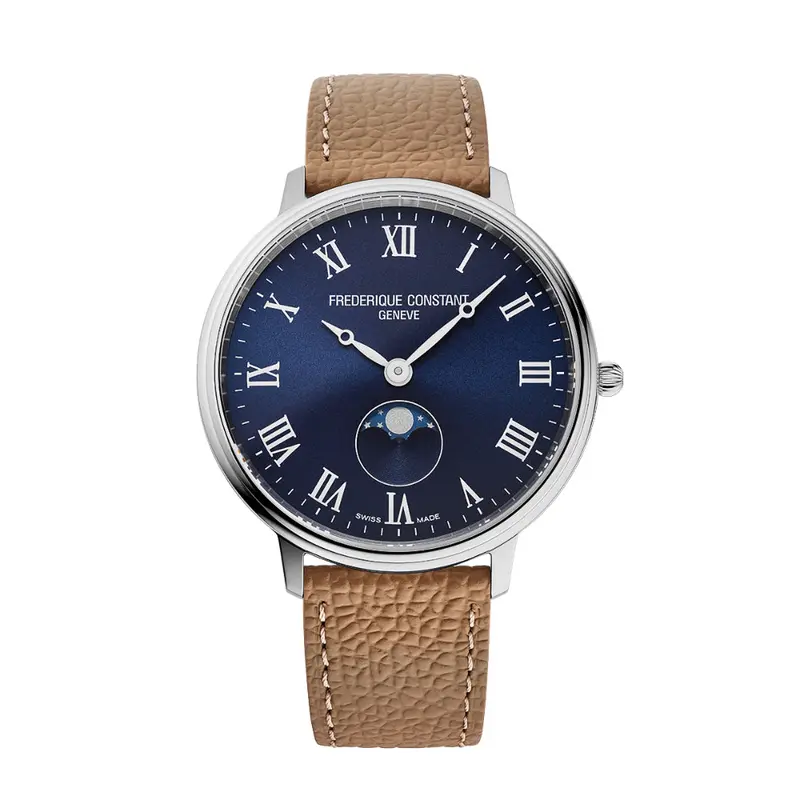 Frederique Constant Geneve Moon Phase Leather Strap Men Watch Fc-206Rn3s6 1
