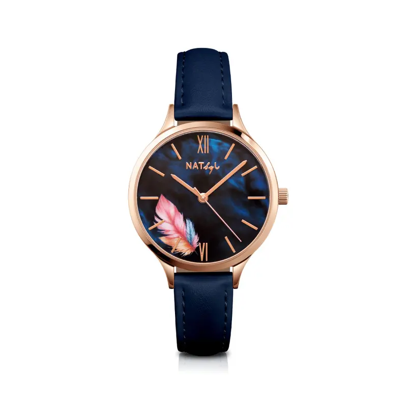 Freedom 0702 Dark Blue Leather Watch 1