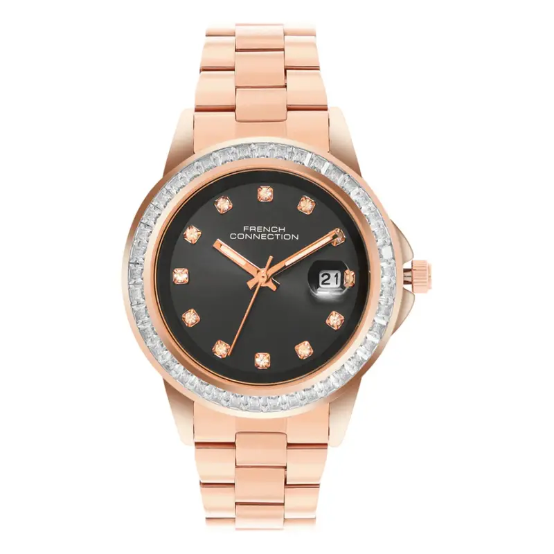 French Connection Black Dial Stainless Steel Strap Women's Watch Fch26rgm 1