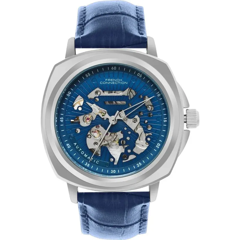 French Connection Blue Leather Strap Men's Watch Fca03-4 1