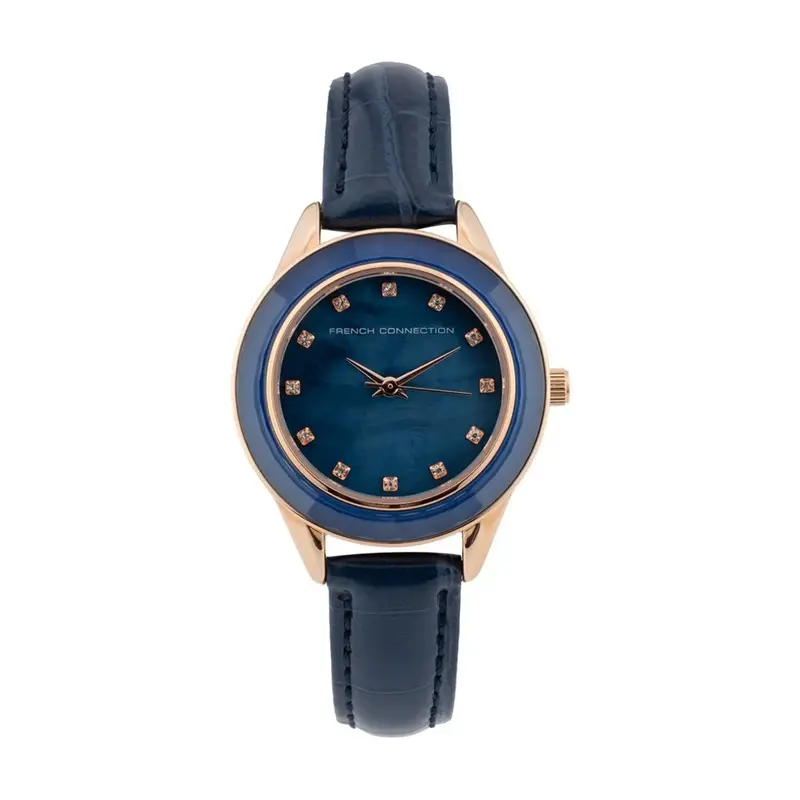French Connection Blue Leather Strap Women's Watch Fcb5ul 1