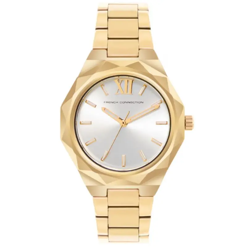 French Connection Gold Stainless Steel Strap Women's Watch Fch1gm 1
