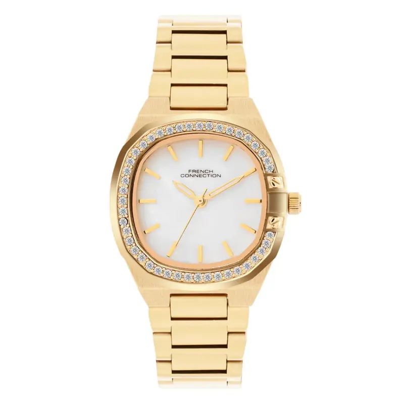 French Connection Gold Stainless Steel Strap Women's Watch Fch23gm 1